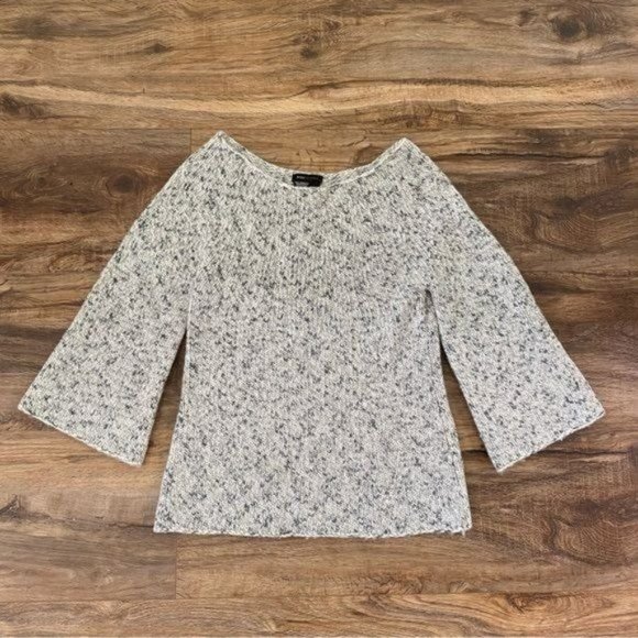 BCBGMAXAZRIA Wool blend Square neck thick knit Sweater Grey Size XS-S LIKE NEW - Picture 3 of 9